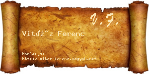 Vitéz Ferenc névjegykártya
