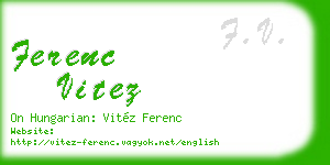 ferenc vitez business card